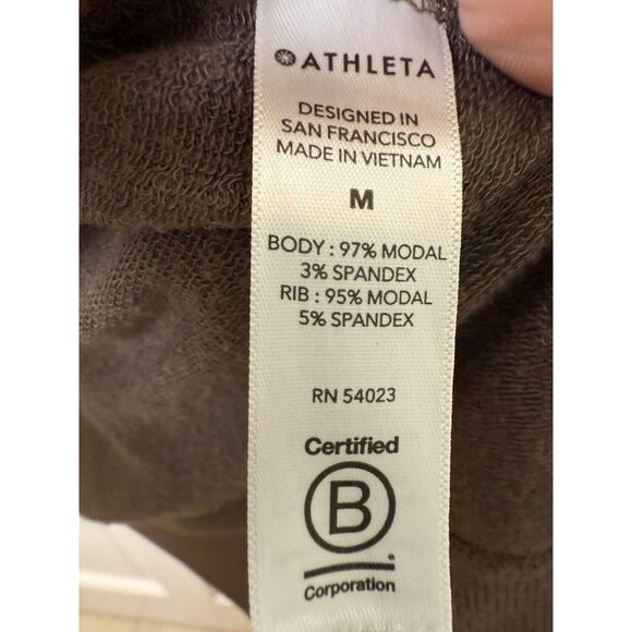 Athleta Pranayama Restore Wrap Cardigan Size M Brown Pockets Athleisure Knit - Picture 9 of 11